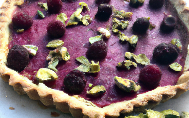 Tarte sablée aux mûres et pistaches