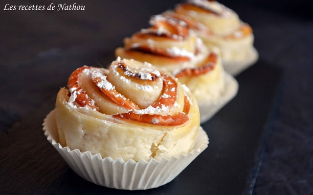 Roses feuilletées aux pommes