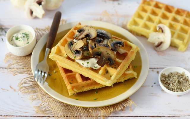 Gaufres aux champignons