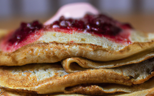 Pancakes à la confiture et à la crème fraîche