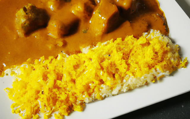 Riz sauce curry et cube d'or