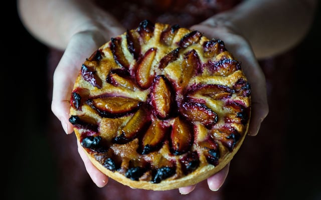 Tarte aux quetsches et crème amandes