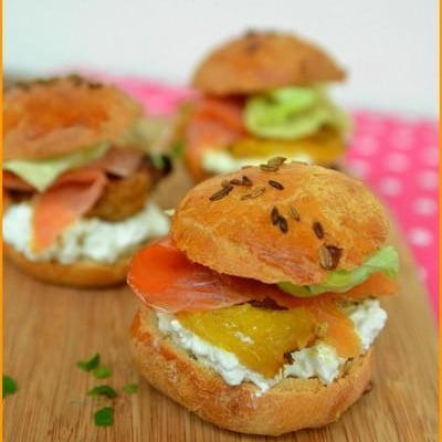 Burger saumon fumé et Cottage cheese