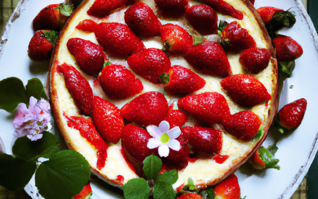 Cheese-cake printanier aux fraises