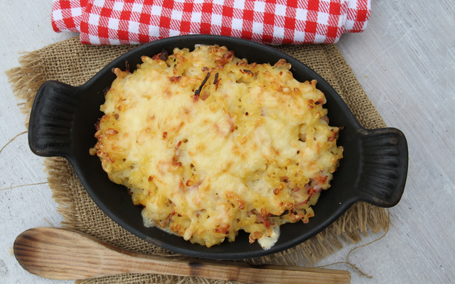 Gratin de pâtes et raclette
