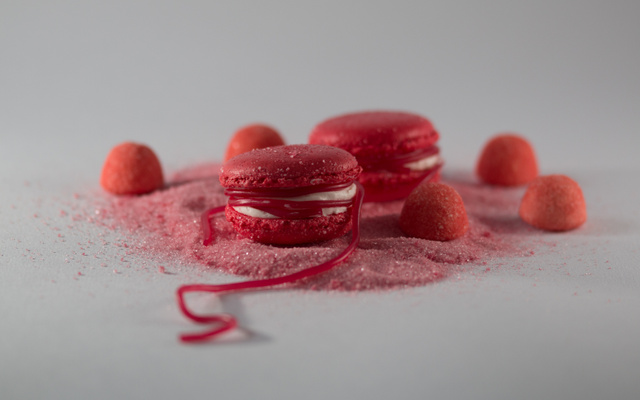 Macarons originaux fraise tagada