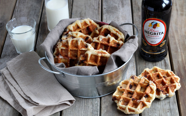Gaufres liégeoises au sucre et pépites de chocolat