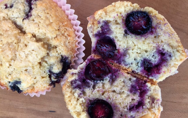 Muffins aux myrtilles et sucre de canne