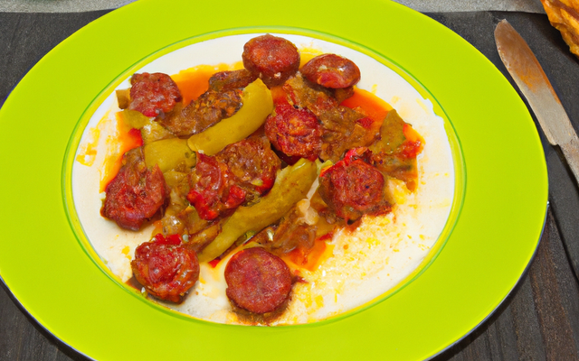 Rougail de saucisses au piment vert