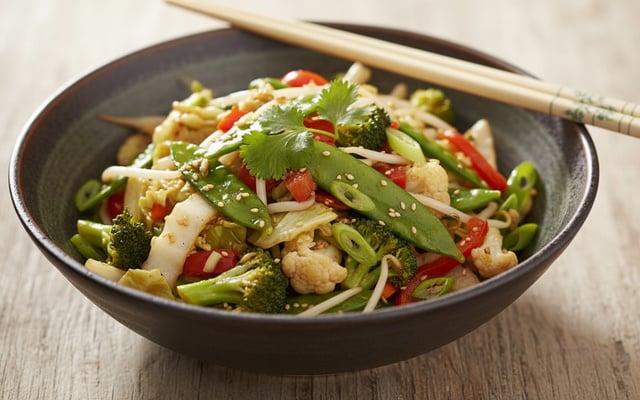 Wok de légumes façon thaïlandaise