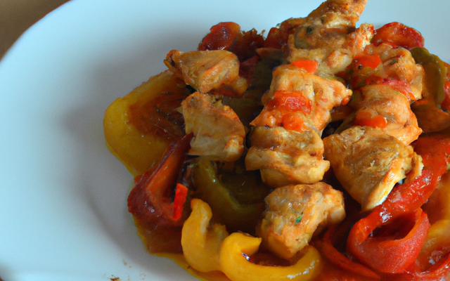 Poulet paprika poivrons