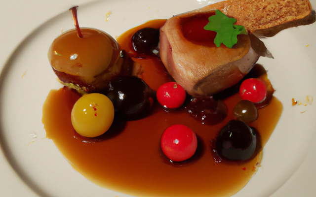Foie Gras rôti et son bonbon aux Cerises Caramélisées