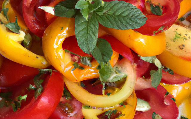Salade de piments et tomates
