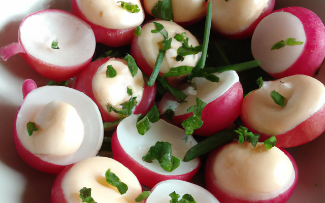 Radis farcis au fromage frais