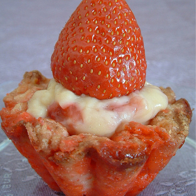 Tartelette aux fraises et aux pralines