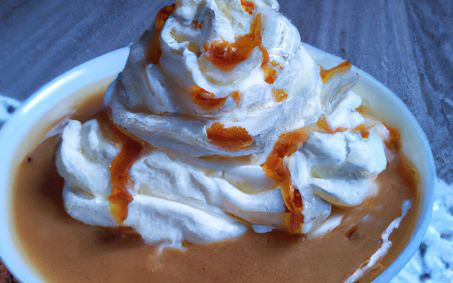Crème au chocolat au lait et chantilly de caramel