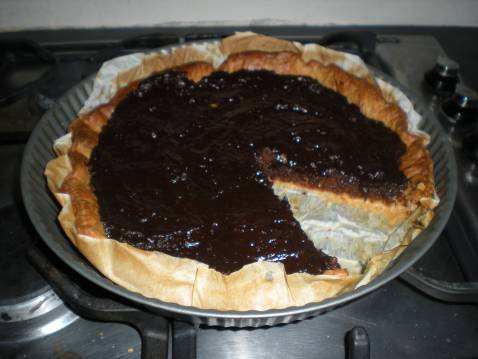 Tarte chocolat et  noix de coco