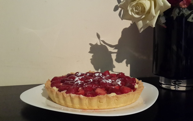 Tarte aux fraises traditionnelle à la crème pâtissière