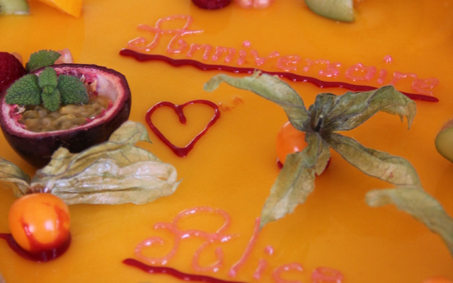 Mousse passion abricot en gateau