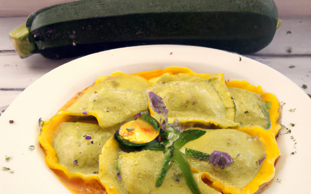 Raviolis de courgette au balsamique