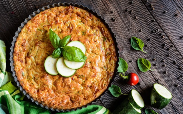 Quiche aux courgettes et lardons