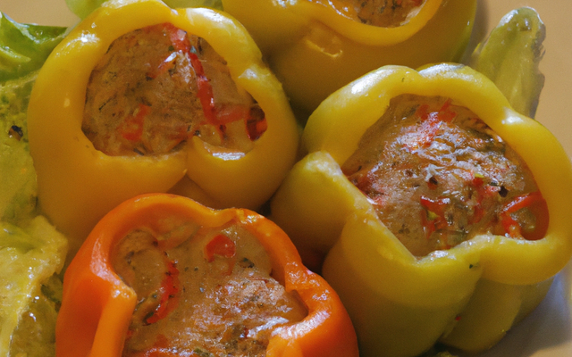 Poivrons farcis à la salade de pâtes