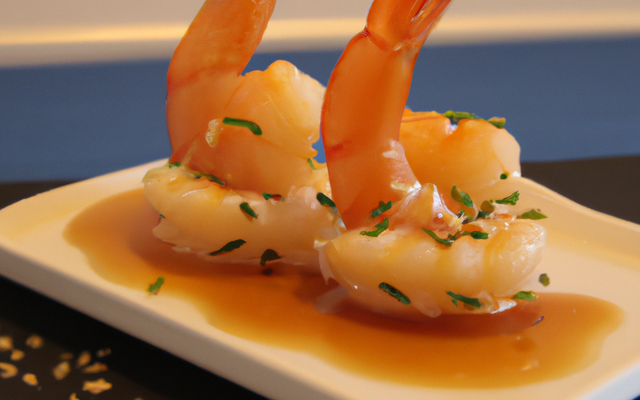 Gambas au saké et au miel