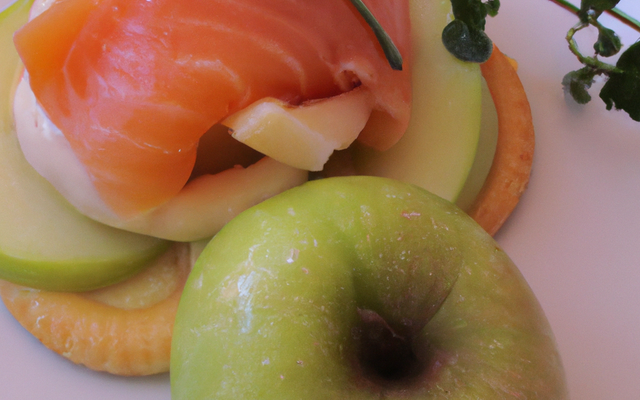 Granny Smith en gelée au saumon et St Jacques