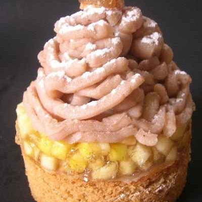 Sablé breton au marron et gélifié de pommes