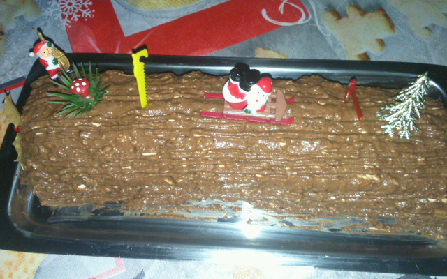 Bûche de Noël chocolat/noix