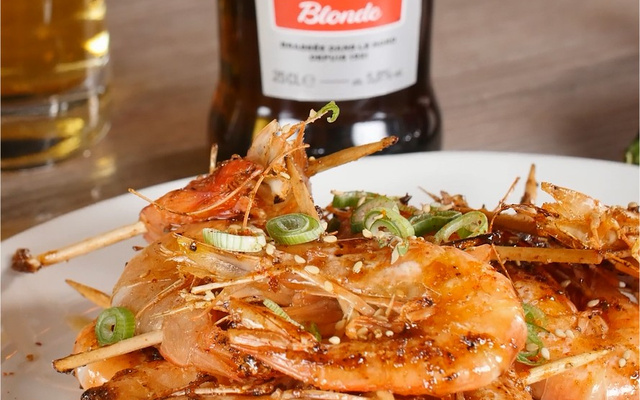 Crevettes caramélisées au piment d'Espelette