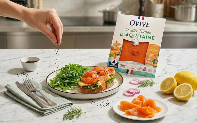 Tartine fraîcheur à la truite fumée