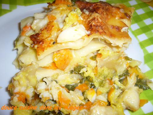 Lasagne chou vert-haddock