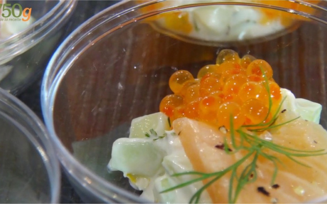 Verrines tarator au saumon