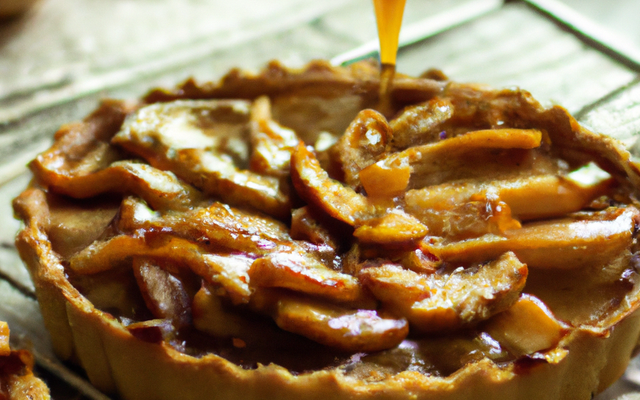 Tarte aux pommes caramelisées et à la vanille