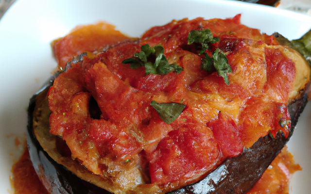 Aubergine à la tomate en coque