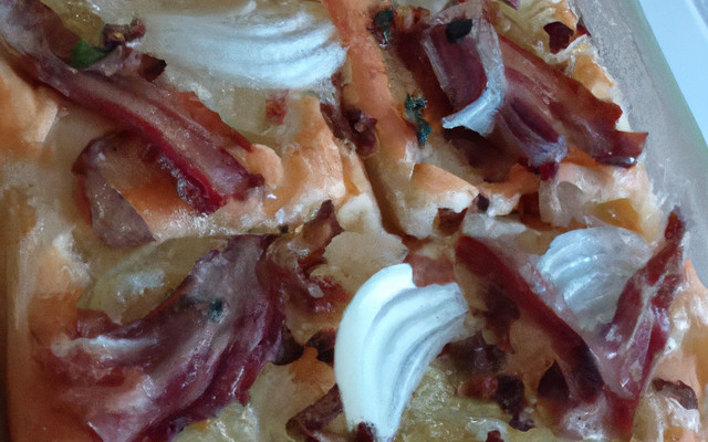 Focaccia bacon oignons chèvre frais