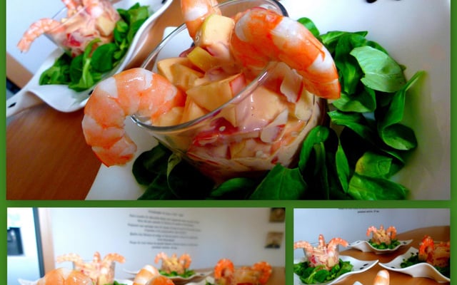 Cocktail de crevettes aux pommes et au cognac