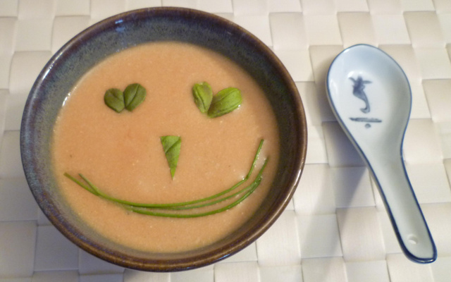 Velouté courgette thon tomate