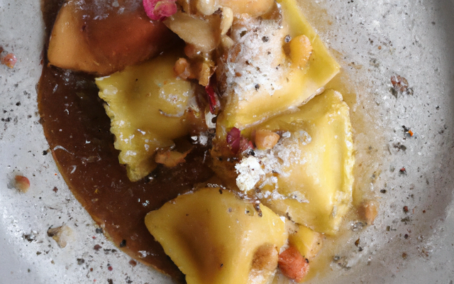 Ravioli sucré et salé aux pommes et chèvre