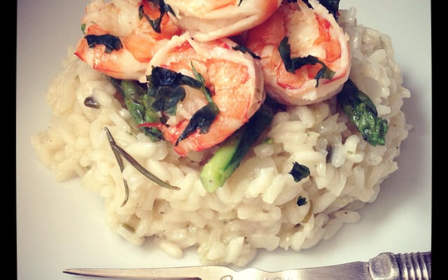 Risotto asperges et crevettes