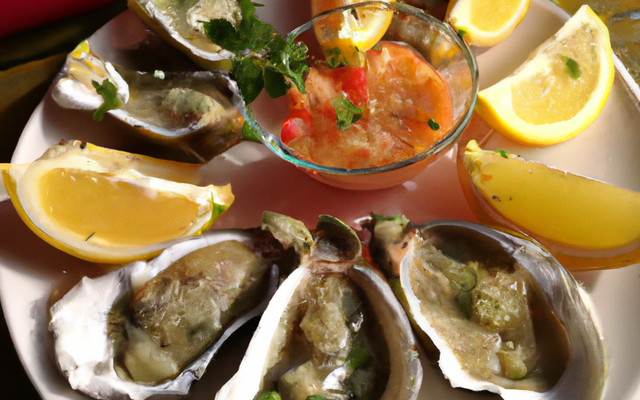 Huîtres à la vinaigrette d'échalote et au citron