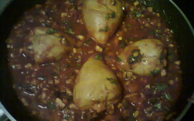 Poulet aux poivrons maison