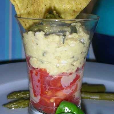 Verrines tomates et œufs brouillés aux asperges