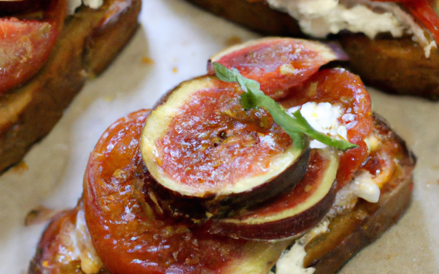 Tartine sucrée-salée figue/chèvre/tomate