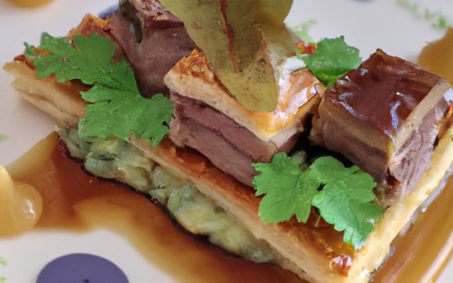 Millefeuille de canard au Roquefort