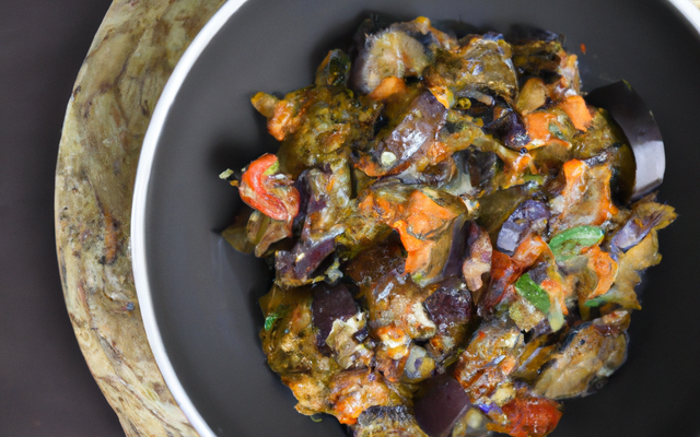 Poêlée d'aubergines et ses petits légumes