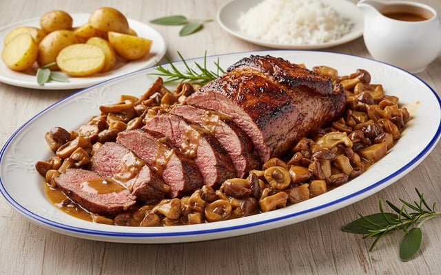 Cuissot de chevreuil aux cèpes