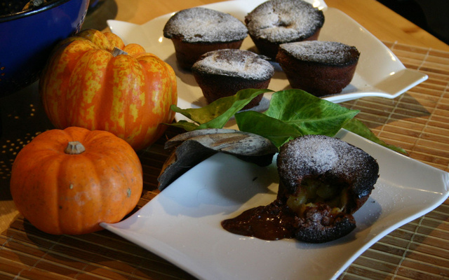 Fondant au chocolat et sa fraîcheur exotique