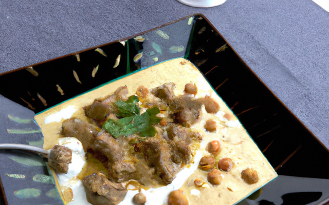 Curry d'agneau sauce au yaourt et cacahuète